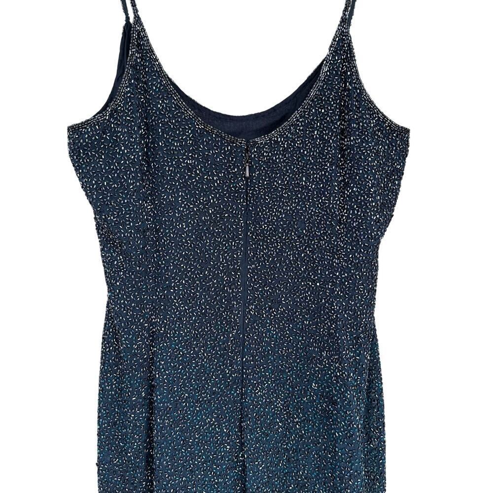Evening Party Dress, Blue Sequins, Size 8 - Picture 3 of 11